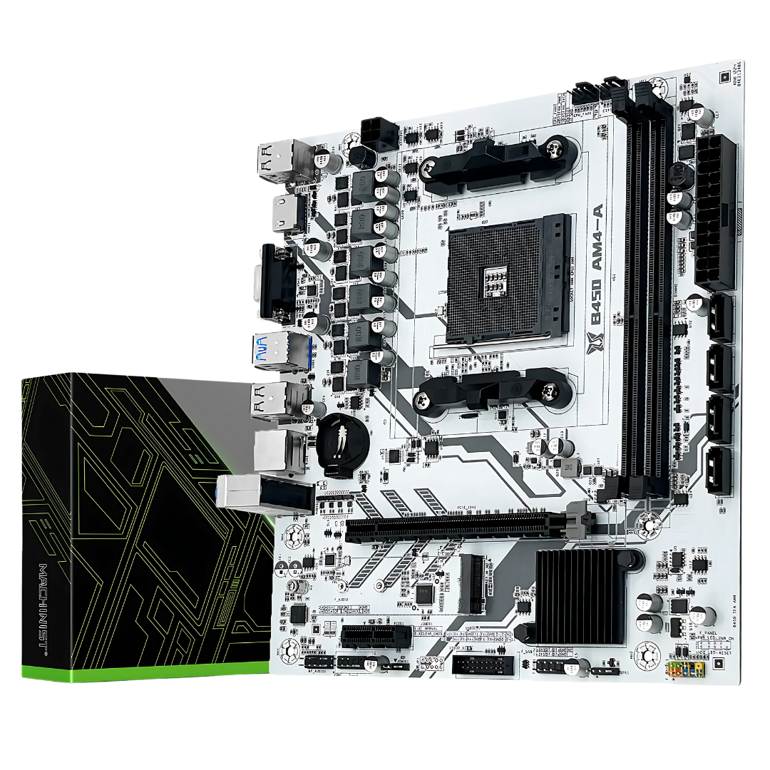 Placa-Mãe MACHINIST B450 AM4-A DDR4 M.2 NVMe HDMI VGA PCIe 3.0 - Teconaire