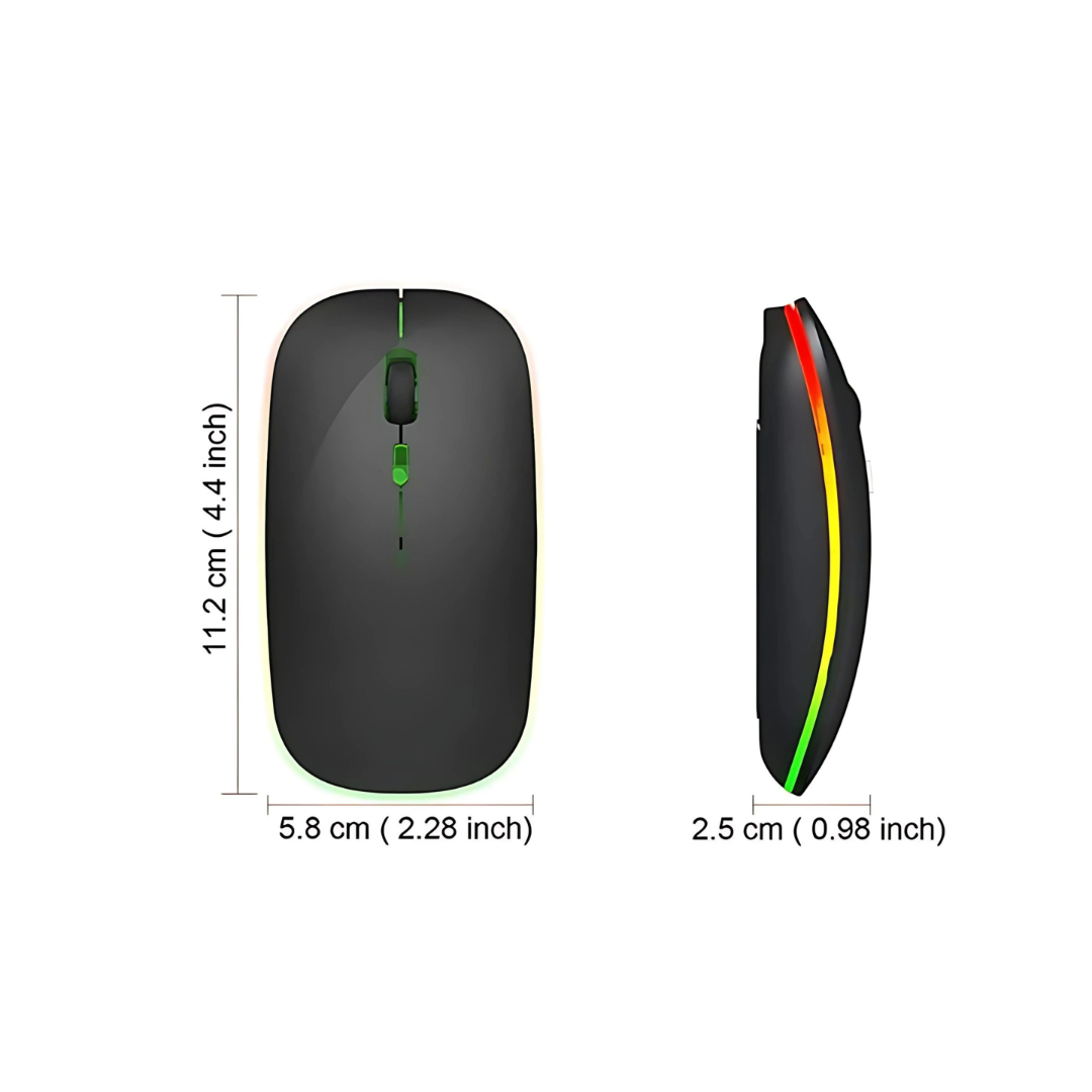 Mouse Sem Fio Recarregável RGB 2.4GHz - Teconaire