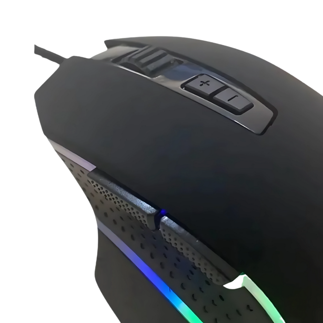 Mouse Gamer com Fio RGB 4800 DPI com Botões Laterais - Teconaire