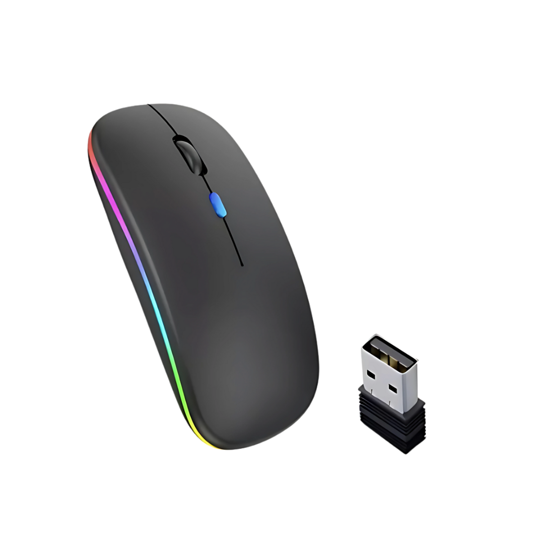 Mouse Sem Fio Recarregável RGB 2.4GHz - Teconaire