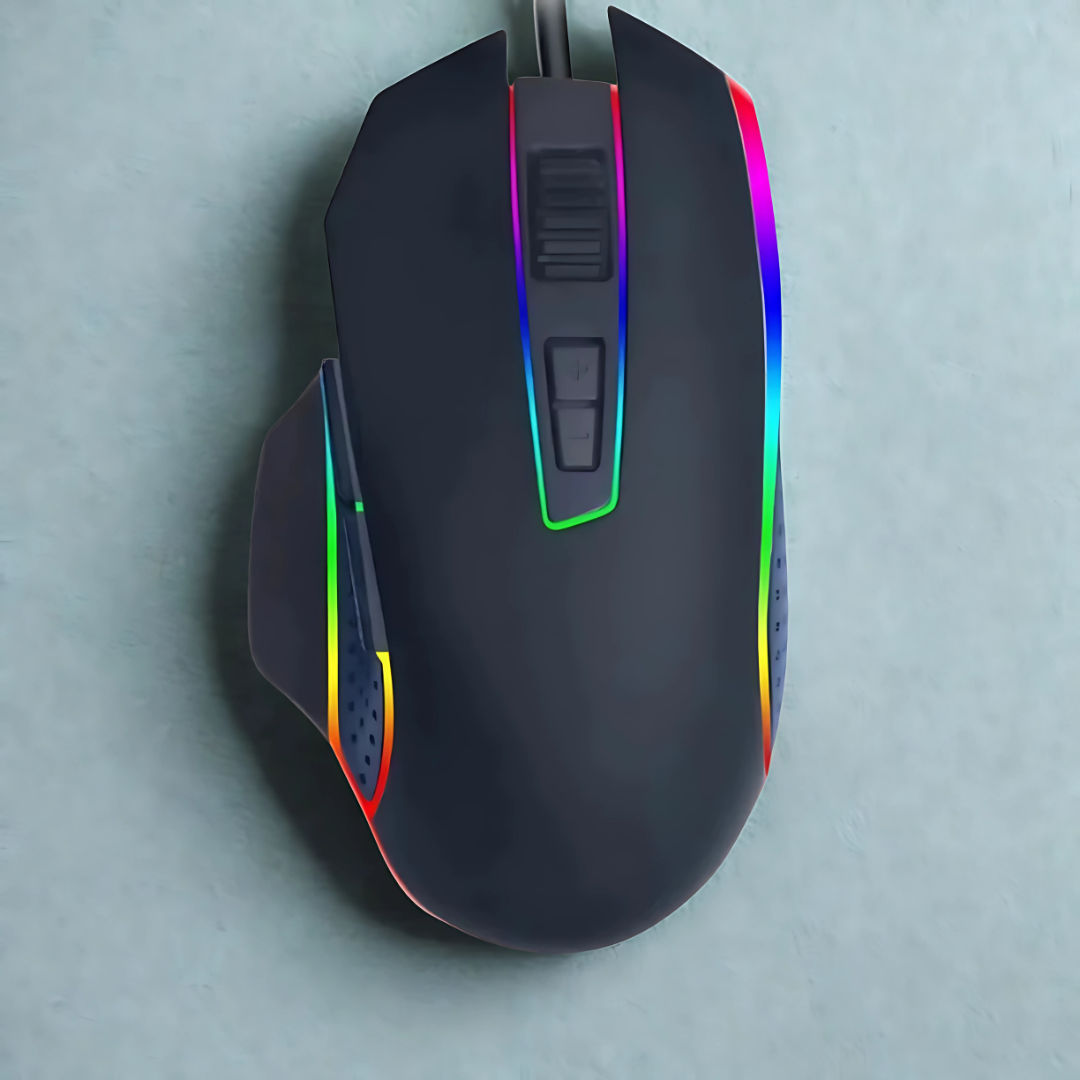 Mouse Gamer com Fio RGB 4800 DPI com Botões Laterais - Teconaire