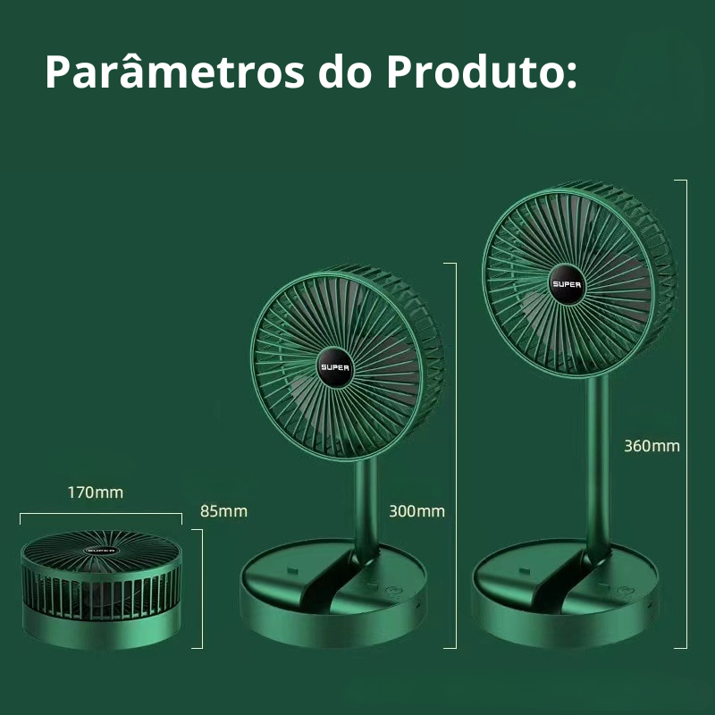 Ventilador Inovador Tecnológico Bagzum™ - Dobrável, portátil e com carregador USB