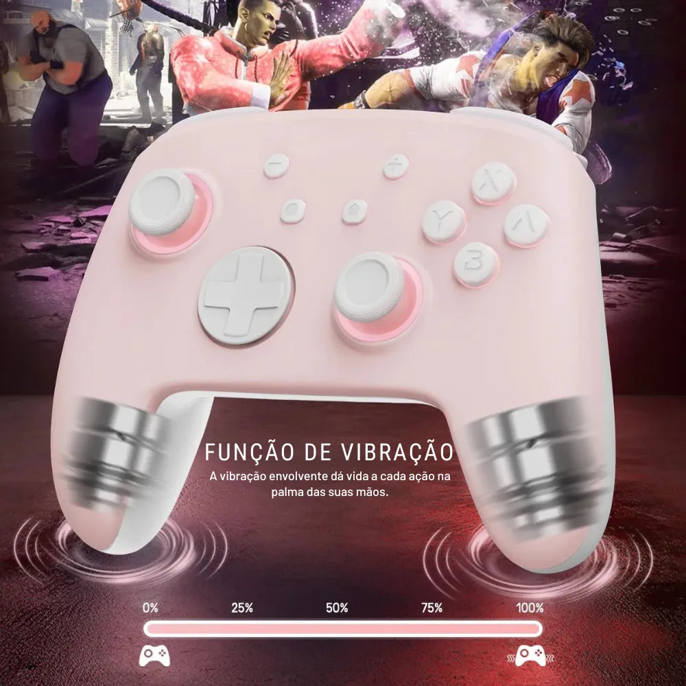Controle FUNLAB Firefly Rosa com Iluminação e Pata de Gato - Teconaire