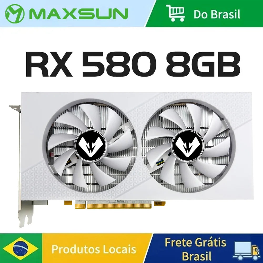 Placa de Vídeo MAXSUN Radeon RX 580 2048SP 8GB GDDR5 256bit - Teconaire