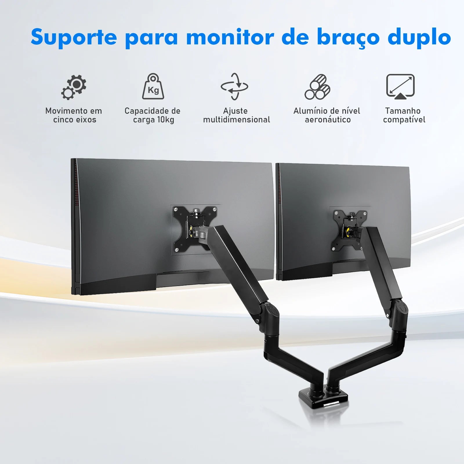 Suporte Articulado para Monitor COIBEU 17" a 27" Braço Mecânico de Mesa - Teconaire