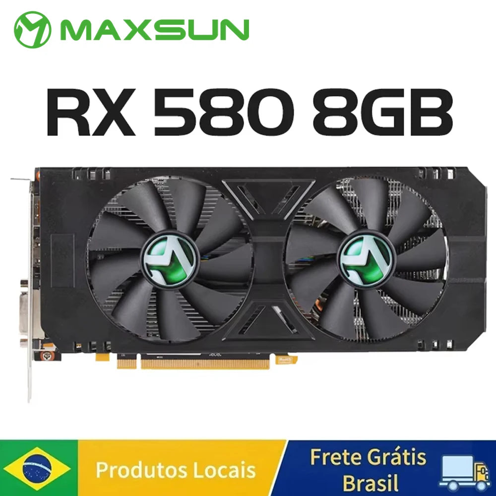 Placa de Vídeo MAXSUN Radeon RX 580 2048SP 8GB GDDR5 256bit - Teconaire