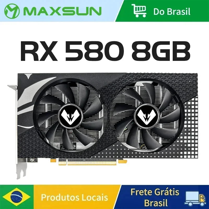 Placa de Vídeo MAXSUN Radeon RX 580 2048SP 8GB GDDR5 256bit - Teconaire