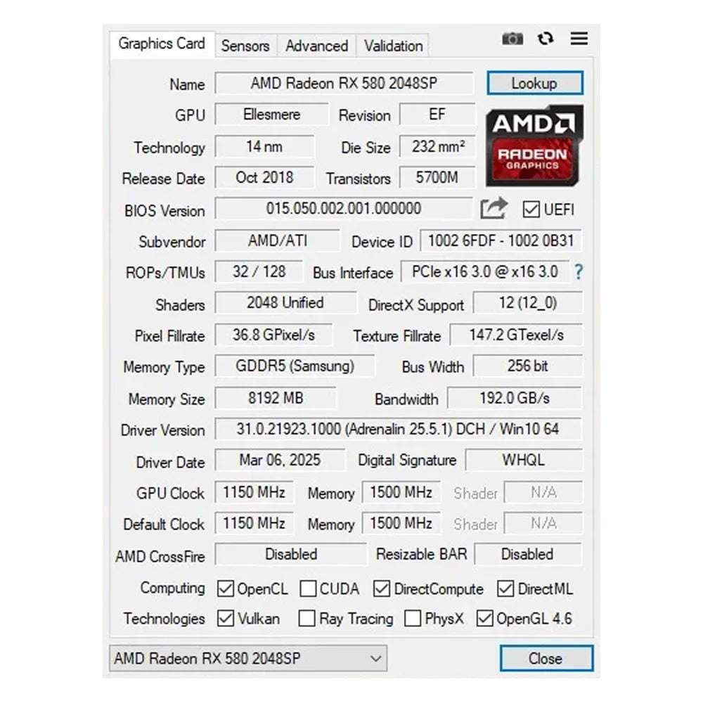 Placa de Vídeo MAXSUN Radeon RX 580 2048SP 8GB GDDR5 256bit - Teconaire