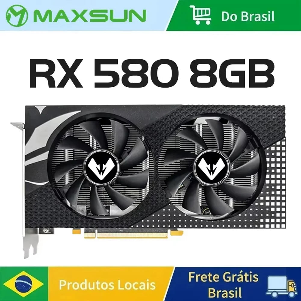 Placa de Vídeo MAXSUN Radeon RX 580 2048SP 8GB GDDR5 256bit - Teconaire