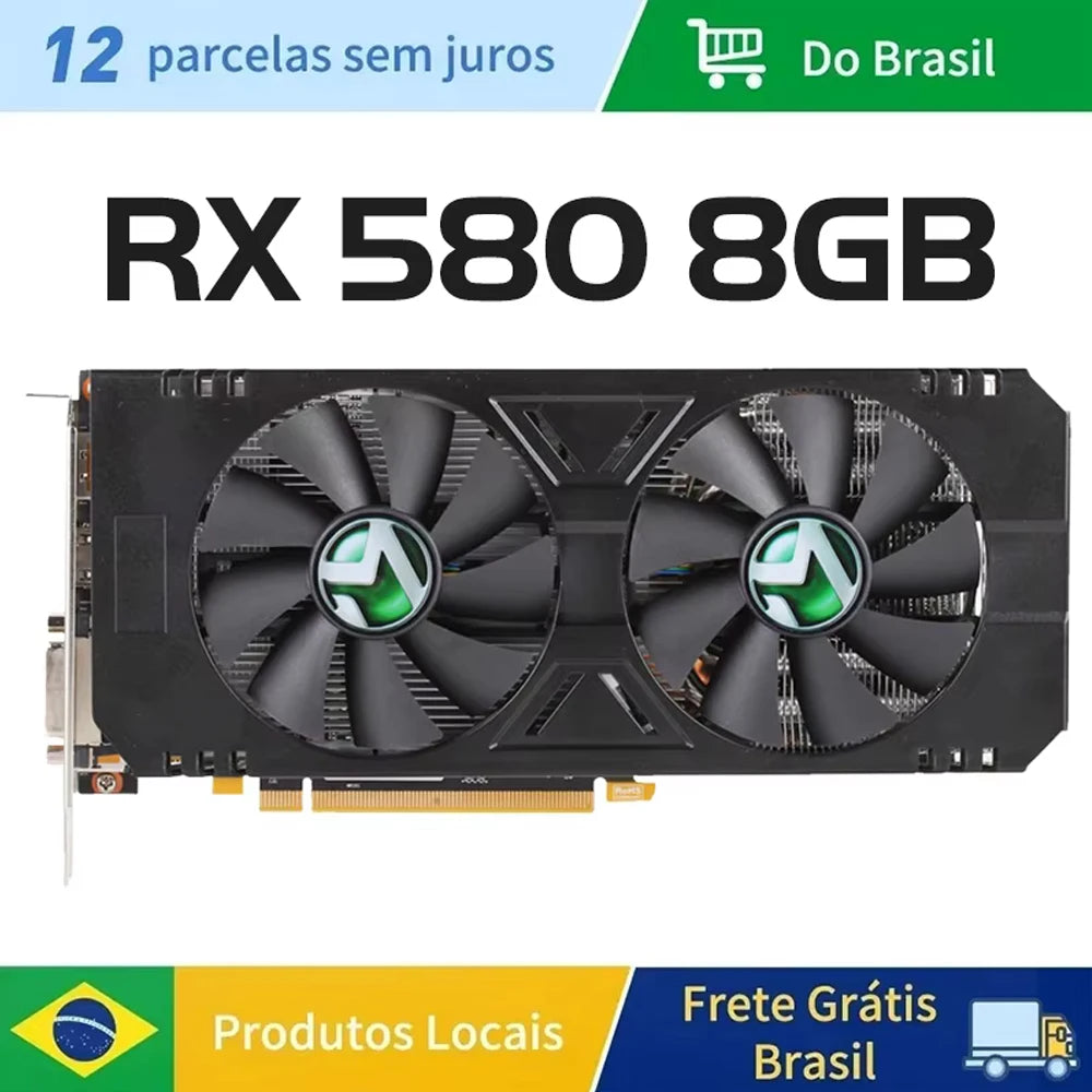 Placa de Vídeo MAXSUN Radeon RX 580 2048SP 8GB GDDR5 256bit - Teconaire