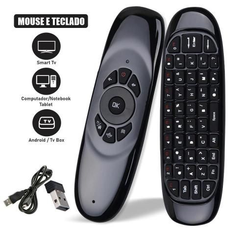 Controle Remoto Smart com Mouse e Luz Led mais Teclado Universal USB